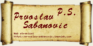 Prvoslav Šabanović vizit kartica